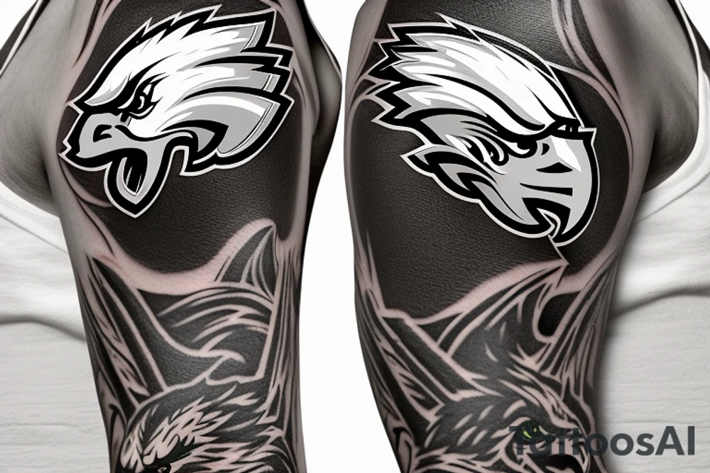 Incorporate a half sleeve using the dates 7/4/17 and 9/15/19 which includes a eagles logo and a clock tattoo idea