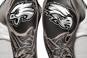Incorporate a half sleeve using the dates 7/4/17 and 9/15/19 which includes a eagles logo and a clock tattoo idea