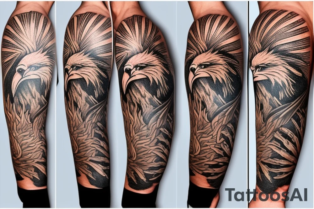 Incorporate a half sleeve using the dates 7/4/17 and 9/15/19 which includes a eagles logo and a clock tattoo idea