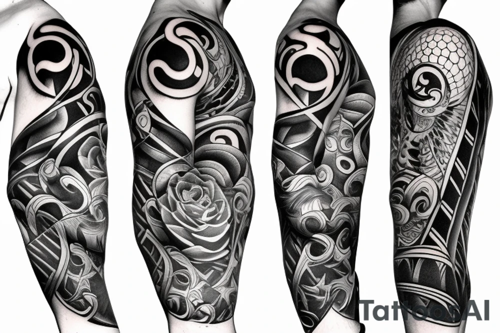 Elbow down half sleeve tattoo idea