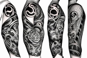 Elbow down half sleeve tattoo idea