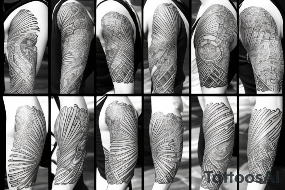 Elbow down half sleeve tattoo idea