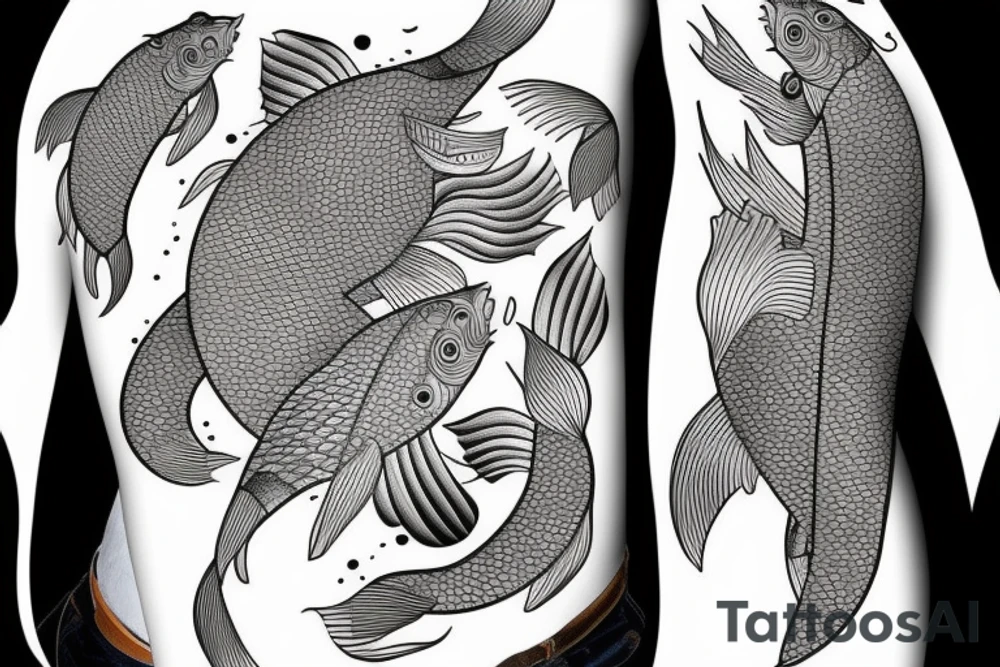 Koi Fish Full Sleeve tattoo idea