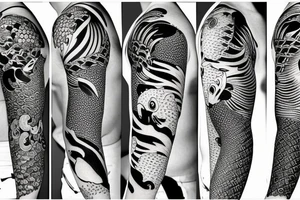 Koi Fish Full Sleeve tattoo idea