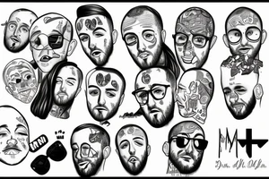 Faces Mac Miller tattoo idea