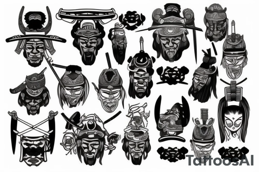 Head of Samurai tattoo idea
