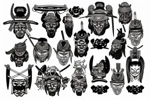Head of Samurai tattoo idea