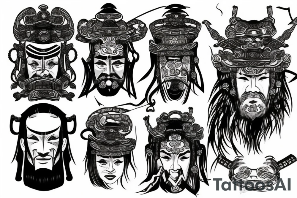 Head of Samurai tattoo idea