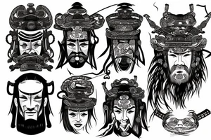 Head of Samurai tattoo idea