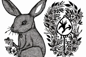 A Rabbit holding a rifle tattoo idea
