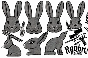 A Rabbit holding a rifle tattoo idea