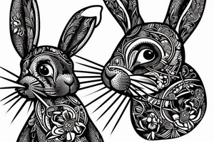 A Rabbit holding a rifle tattoo idea