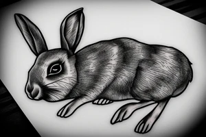 A Rabbit holding a rifle tattoo idea