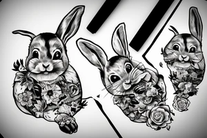 A bunny holding a gun tattoo idea