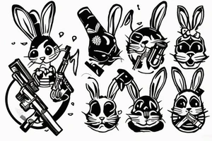 A bunny holding a gun tattoo idea