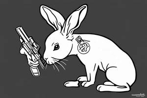 A bunny holding a gun tattoo idea