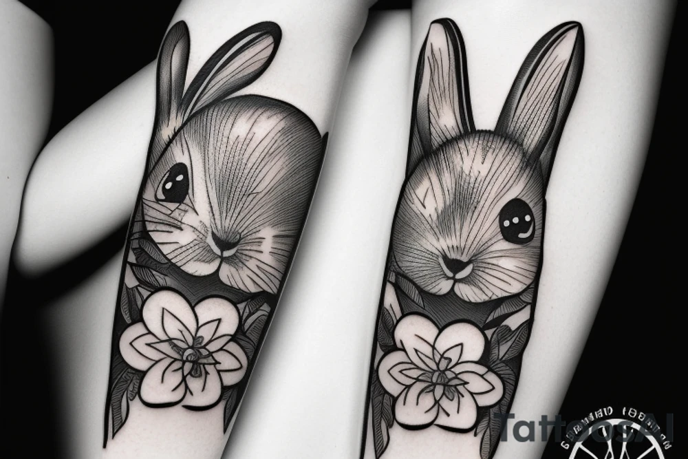 An armed bunny tattoo idea