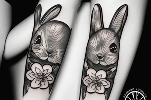 An armed bunny tattoo idea