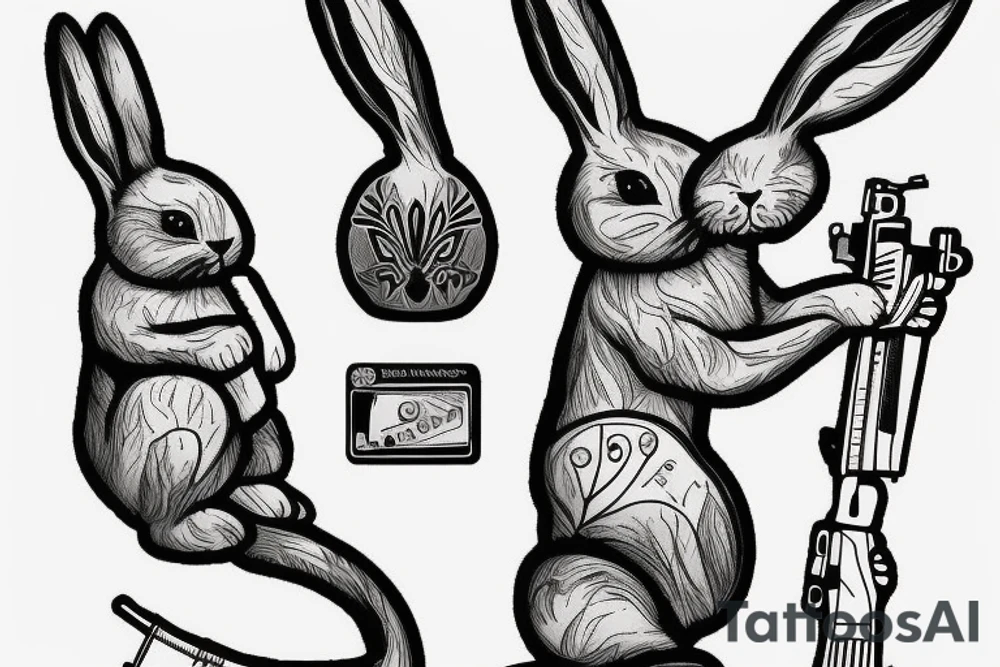 A bunny with a rifle tattoo idea