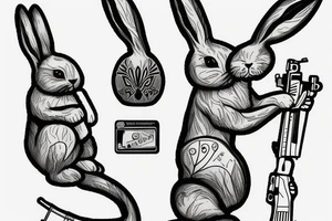 A bunny with a rifle tattoo idea