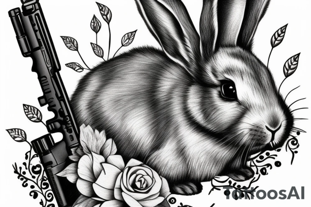 A bunny with a rifle tattoo idea