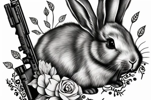 A bunny with a rifle tattoo idea