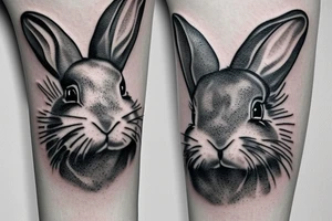 A female bunny with a rifle tattoo idea