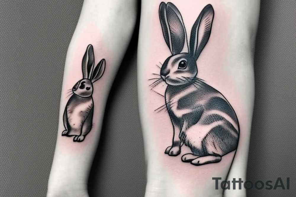 A female bunny with a rifle tattoo idea