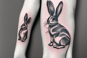 A female bunny with a rifle tattoo idea