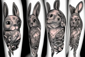 A female bunny with a rifle tattoo idea