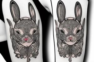 A female bunny with a rifle tattoo idea