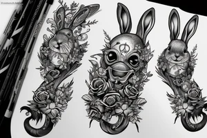 A bunny with a rifle tattoo idea