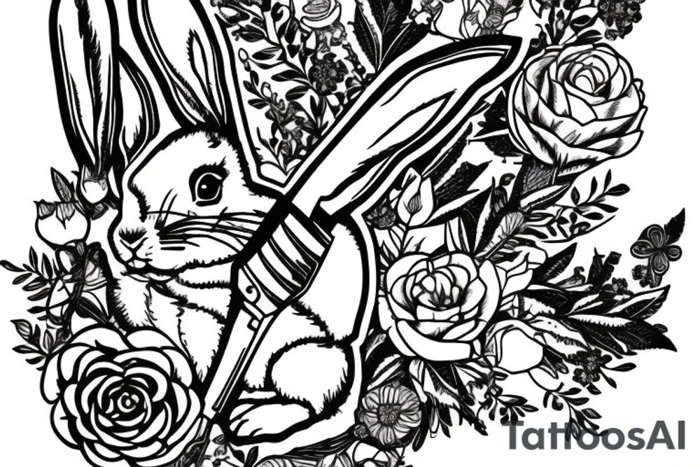 Bunny with an army rifle tattoo idea