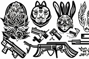 Bunny with an army rifle tattoo idea