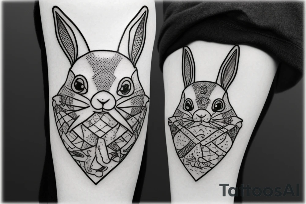 Bunny with an army rifle tattoo idea