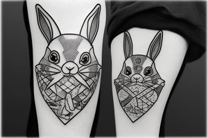 Bunny with an army rifle tattoo idea