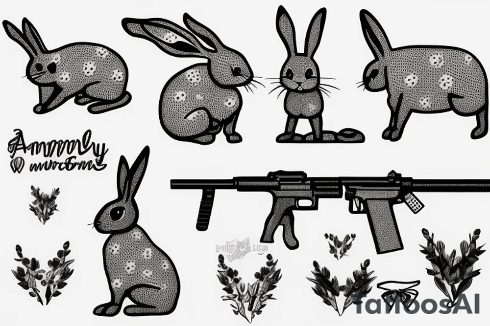 Bunny with an army rifle tattoo idea