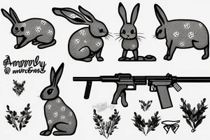 Bunny with an army rifle tattoo idea