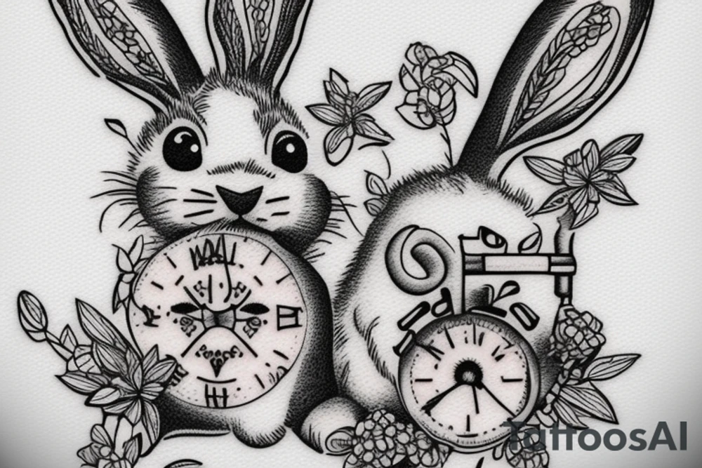 Bunny with an army rifle tattoo idea