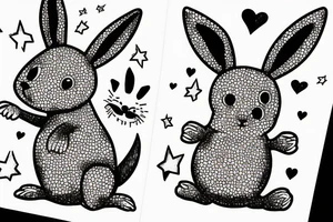 A crazy bunny starting a revolution tattoo idea