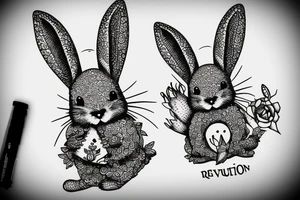 A crazy bunny starting a revolution tattoo idea