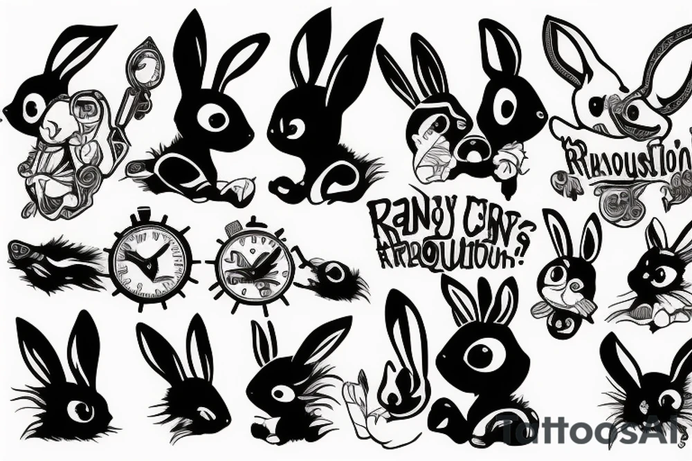 A crazy bunny starting a revolution tattoo idea