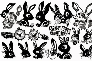 A crazy bunny starting a revolution tattoo idea