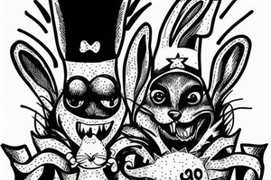 A crazy bunny starting a revolution tattoo idea