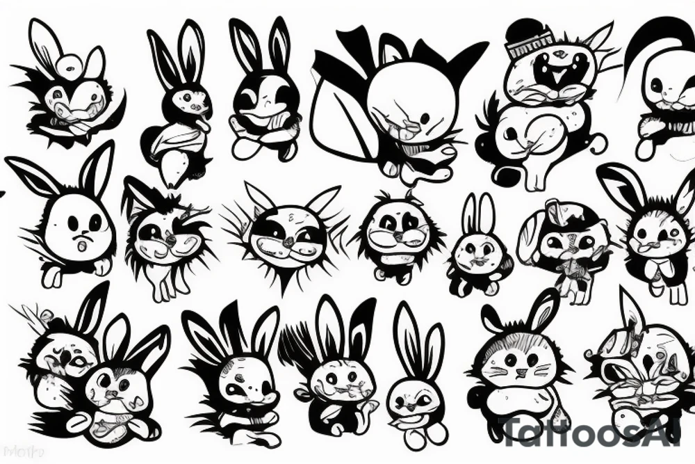 A crazy bunny starting a revolution tattoo idea