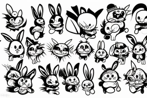 A crazy bunny starting a revolution tattoo idea