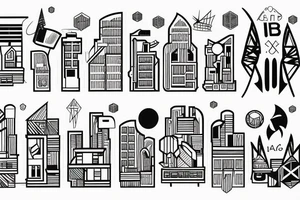 Jorburg city buildings tattoo idea