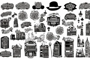 Jorburg city buildings tattoo idea