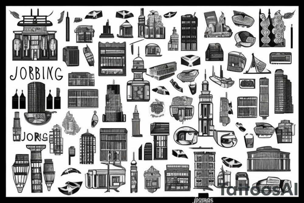 Jorburg city buildings tattoo idea