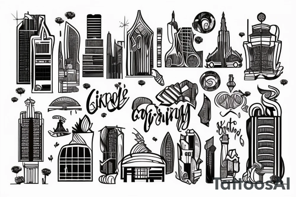 johannesburg city buildings tattoo idea